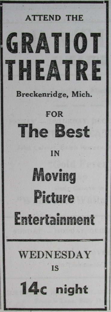 Gratiot Theatre - From Goodspeed Gratiot County Historical Blog (newer photo)